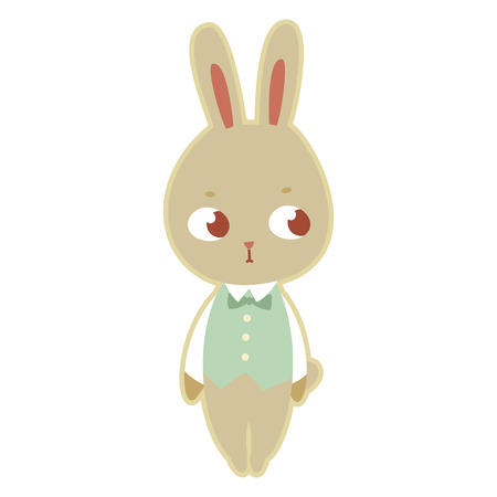 Cute bunny isolated character illustration.のイラスト素材