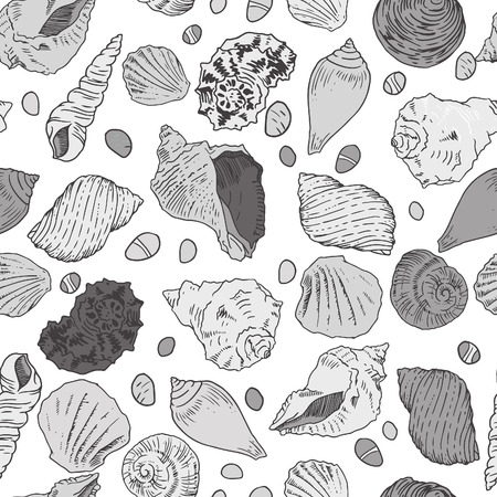 Seashells seamless pattern.のイラスト素材