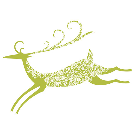 Deer silhouette isolated illustration.のイラスト素材