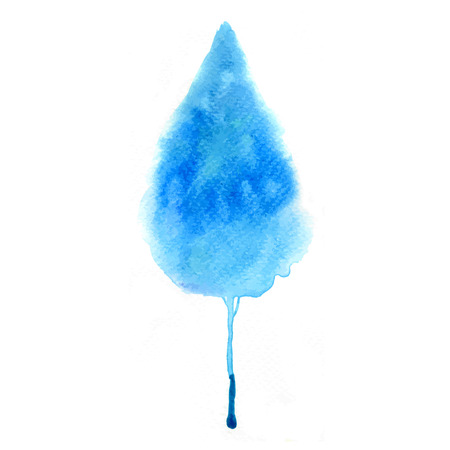 Watercolor-style tree shaped spot isolated vector illustration.のイラスト素材