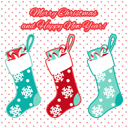 Christmas/New Year vector greetings card.のイラスト素材