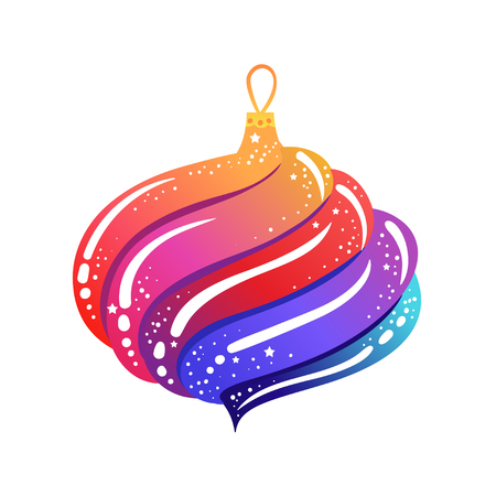 Christmas tree toy isolated on white background. Vector illustration. Winter Holidays and Celebrations concept. Balls, star, candy.のイラスト素材