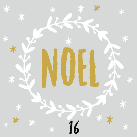 Christmas advent calendar with cute adorable animals. Hand drawn style. Winter holidays poster. Vector illustration.のイラスト素材