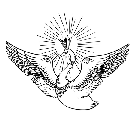 Beautiful Princess Swan. Russian folk tale. Christmas cartoon illustration. Vector illustration.のイラスト素材