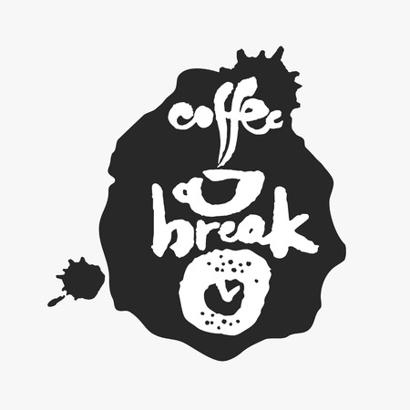 Coffee Break in an Ink Blot vector illustration.のイラスト素材