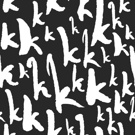 Vector Pattern with Calligraphy Letters Kのイラスト素材