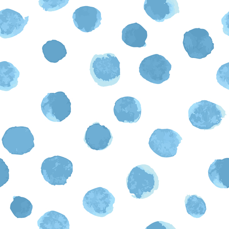 Vector seamless abstract pattern with hand painted watercolor polka dots. Light blue on white. Clipping paths included. The editable texture is on Swatches Panel and the style on Graphic Styles Panel.の写真素材