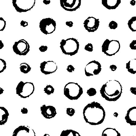Crowded Inky Circles and Dots Pattern on Blotting Paperのイラスト素材
