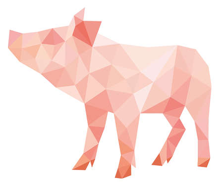 polygonal modern style pig animalのイラスト素材