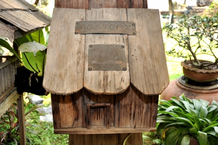 In asia, The post box arrived in the late 19th century Hong Kong and were made of wood の写真素材