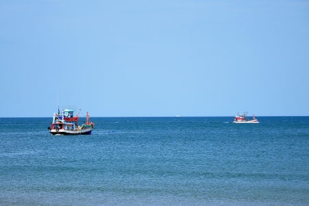 A fishing vessel is a boat or ship used to catch fish in the sea, or on a lake or river の写真素材