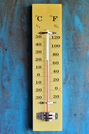 A thermometer is a device that measures temperature or temperature gradient using a variety of different principles の写真素材