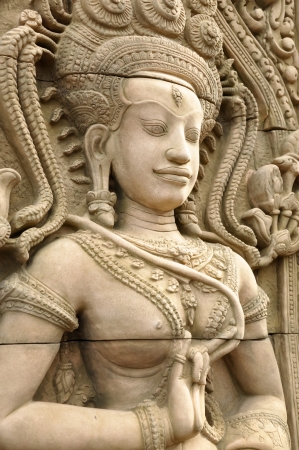 An Apsara is a female spirit of the clouds and waters in Hindu and Buddhist mythology.の写真素材
