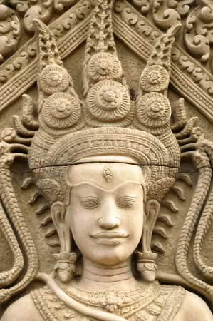 An Apsara is a female spirit of the clouds and waters in Hindu and Buddhist mythology.の写真素材