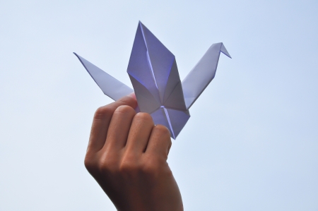 In Japan you can often see paper craneの写真素材