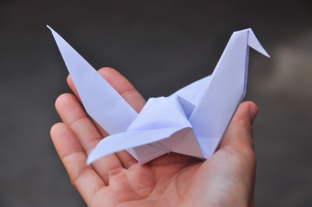 In Japan you can often see paper craneの写真素材