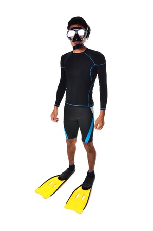 Snorkeler normally wear the same kind of mask as those worn by scuba divers の写真素材