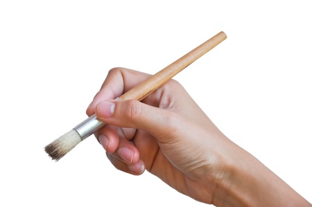 coffee brush dusting for cleaning coffee powder from the coffee bean grinder.の写真素材