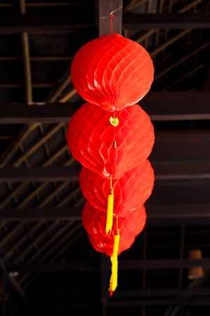 Chinese red lantern is the Chinese symbol of prosperity decorative popular during the ceremonial key or key party.の写真素材