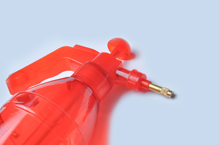 handle sprayer isolated on gray backgroundの写真素材
