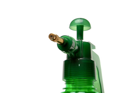 handle sprayer isolated on white backgroundの写真素材