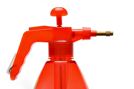 handle sprayer isolated on white backgroundの写真素材