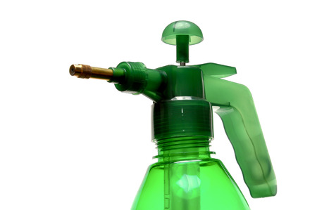 handle sprayer isolated on white backgroundの写真素材