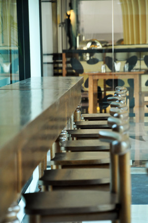 counter bar design made from woodenの写真素材