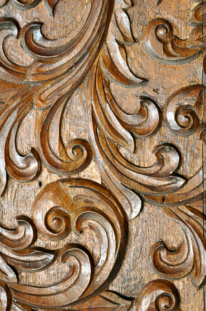 Texture of carved wood in the interior.の写真素材