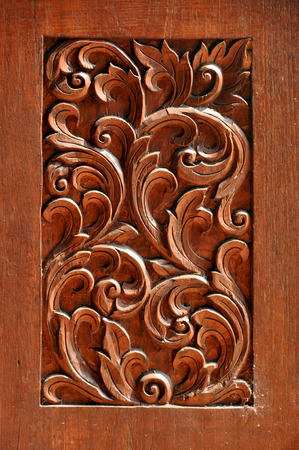 Texture of carved wood in the interior.の写真素材
