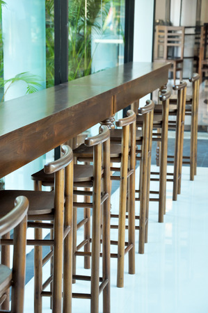 counter bar design made from woodenの写真素材