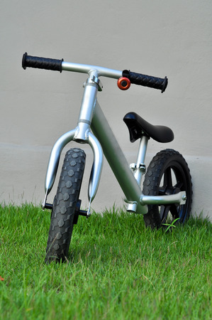 Balance bicycle is a toy that gives kids practice in the skills of balance and judgment.の写真素材