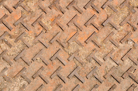 Patterns of the drain cover is made of steel.の写真素材