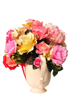 Various kinds of large plastic flower vases.の写真素材