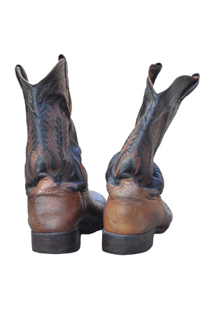 Leather cowboy boots are the items used in daily life of a cowboy.の写真素材