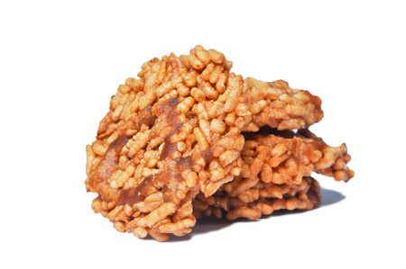 Thai Sweet Crispy Rice Cracker with Cane Sugar Drizzle.の写真素材