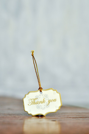 thank you word and vector on cute tagの写真素材