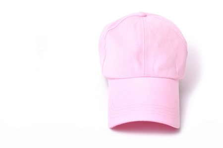 pink cap isolated on white backgroundの写真素材