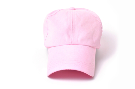 pink cap isolated on white backgroundの写真素材