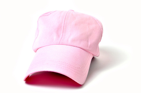 pink cap isolated on white backgroundの写真素材