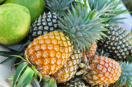 Fresh pineapples from farmersの写真素材