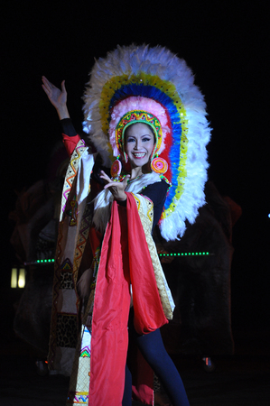 One of entertainment show at chiang mai night safari is a cabaret showのeditorial素材