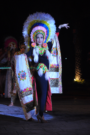 One of entertainment show at chiang mai night safari is a cabaret showのeditorial素材