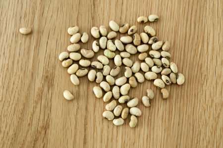 baked soybean on woodden backgruondの写真素材