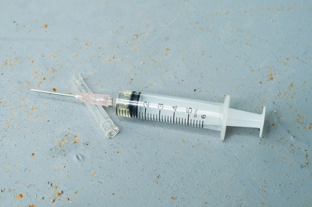 Vaccine in plastic syringの写真素材