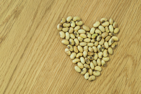 baked soybean on woodden backgruondの写真素材