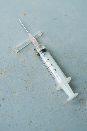 Vaccine in plastic syringの写真素材