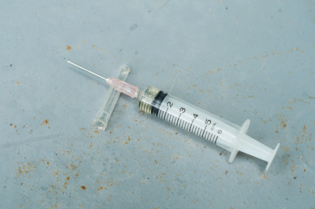 Vaccine in plastic syringの写真素材