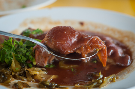 Stewed pork leg on my lunchの写真素材