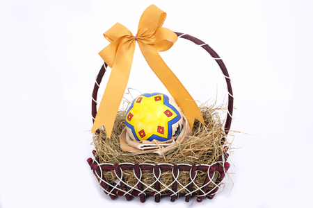 Easter eggs or Paschal eggs are decorated eggs that are usually used as gifts on the occasion of Easter.の写真素材